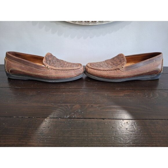 EUC Dockers Brazilian Brown Leather Woven Slip On Loafers/Pre-owned, Size 11m - Picture 4 of 9
